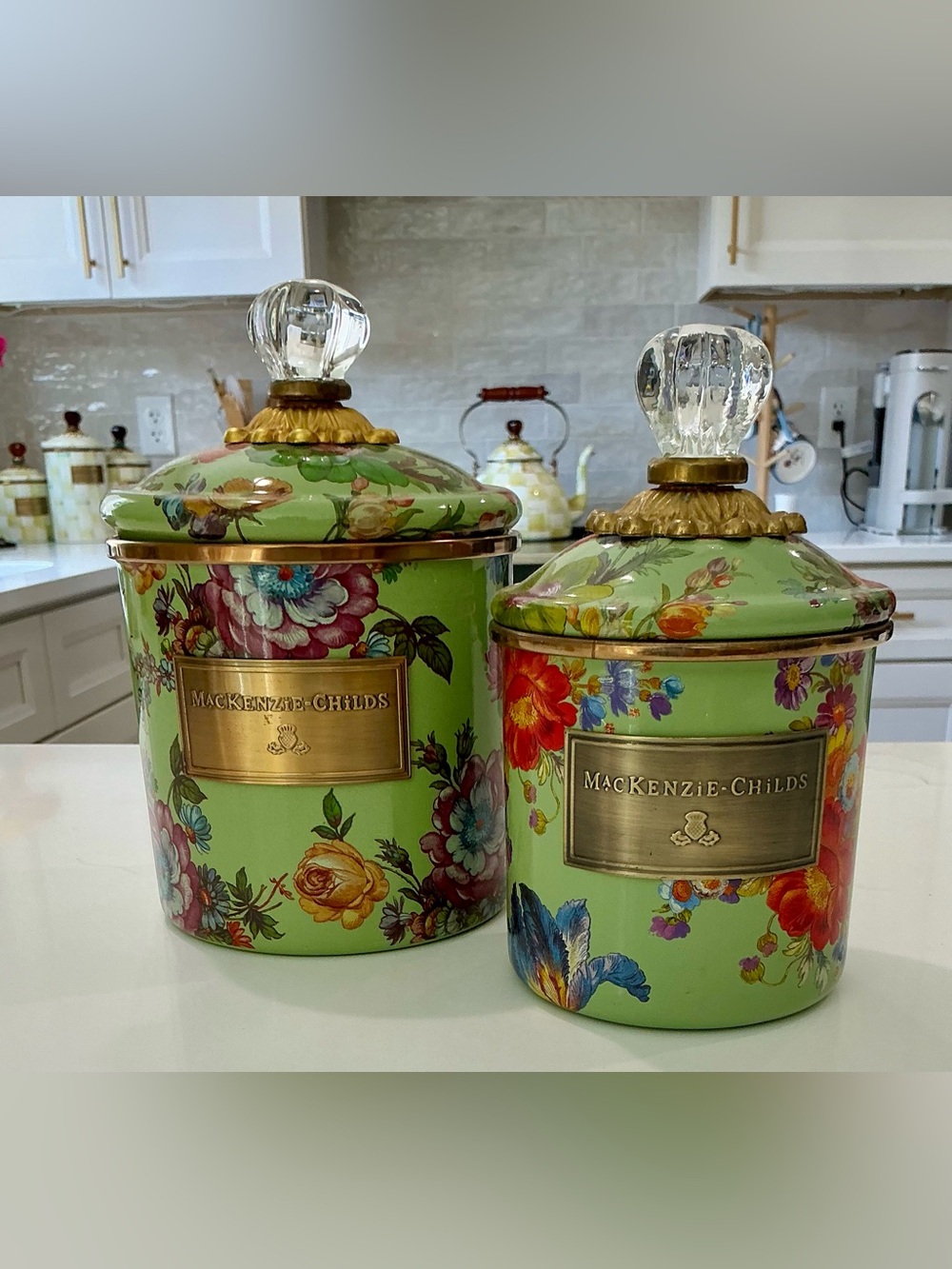 Mackenzie Childs Flower Market Small & Medium Canisters